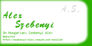 alex szebenyi business card